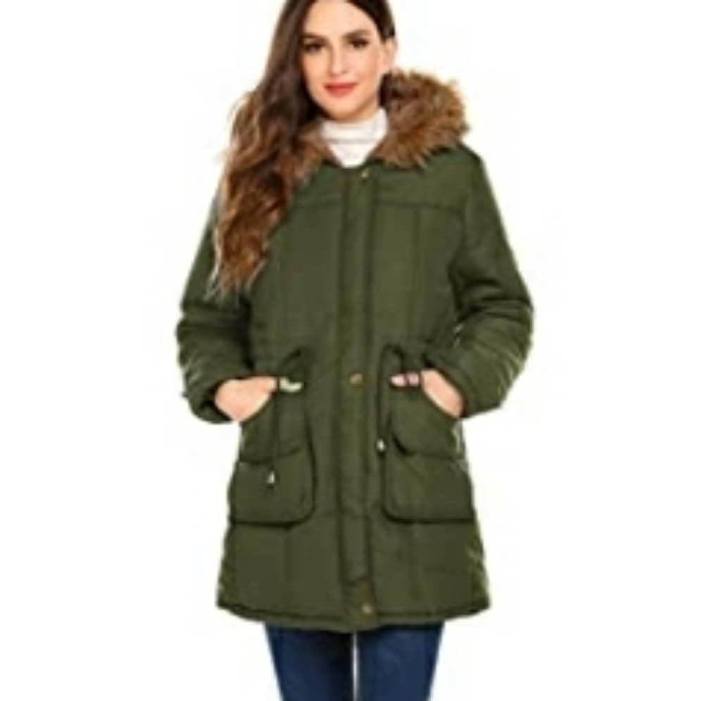 NWT Hooded Warm Winter Faux Fur Lined Parka
